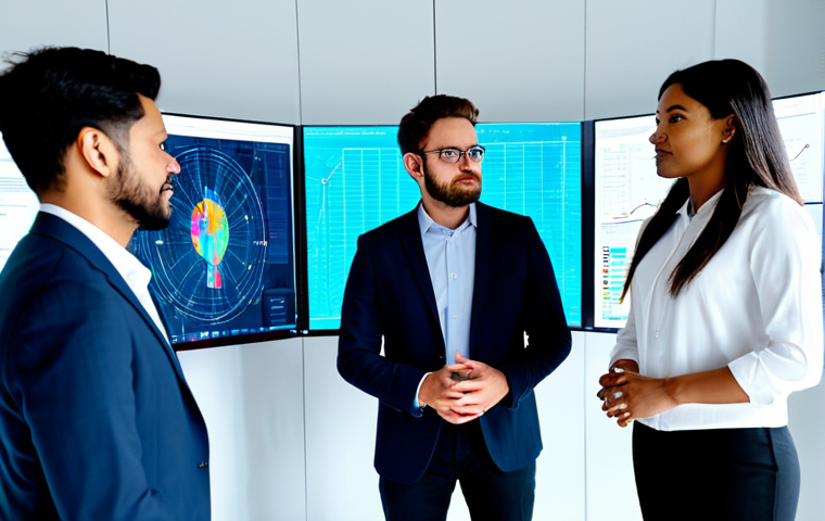 Addressing Algorithmic Bias in Tech**

"A diverse group of professionals collaborating around a holographic display showcasing data analysis visualizations. The scene is set in a bright, modern tech company office. Everyone is fully clothed in appropriate business attire. The overall tone is optimistic and focused on problem-solving. Safe for work, appropriate content, fully clothed, professional, perfect anatomy, natural proportions, high quality."

**