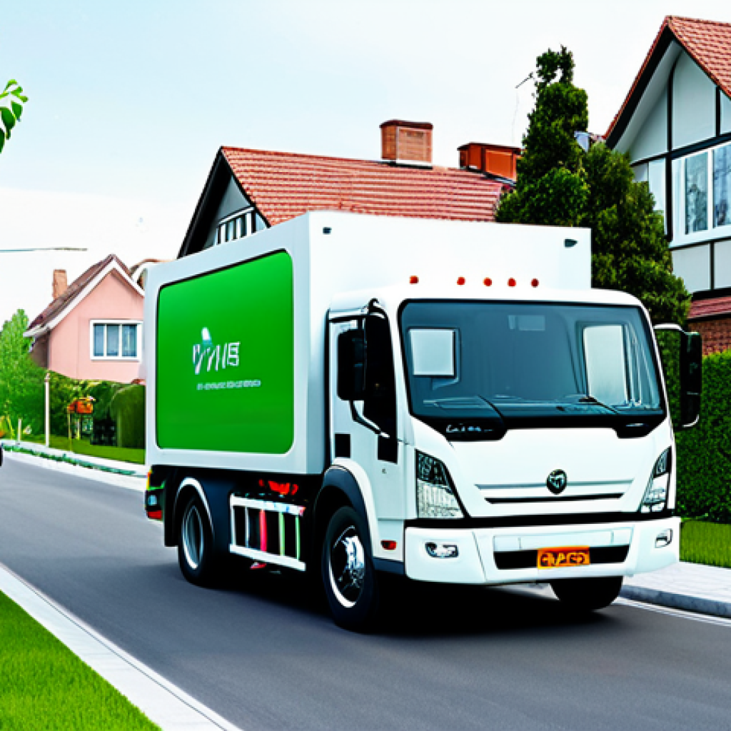 로봇 기반 공공 서비스 혁신 - Robotic Waste Management**

"A futuristic, fully automated waste collection truck, clean and modern ...